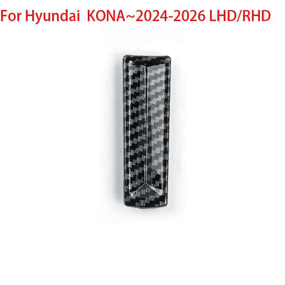 For Hyundai KONA SX2 Carbon Fiber Interior Trim Window Button/Door Bowl Cover/Front Water Cup Holder/Steering Wheel Decoration