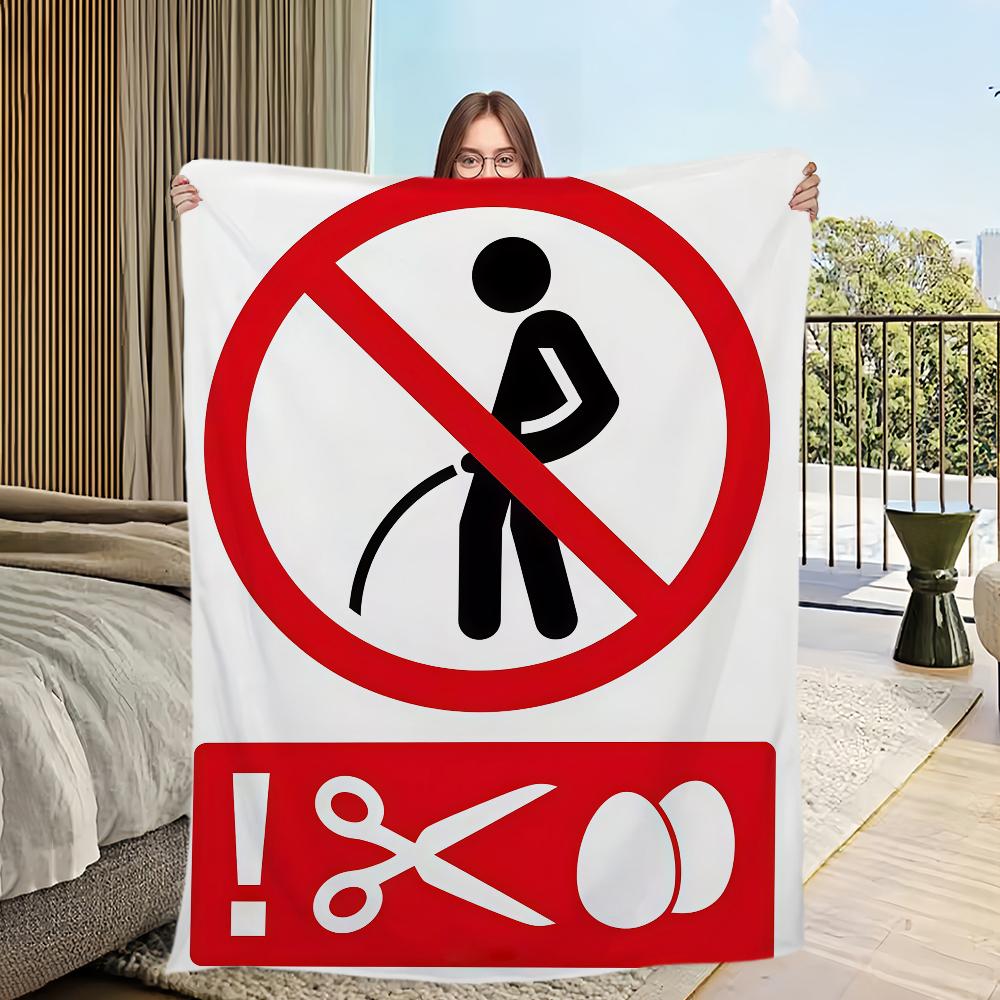 No Toilet Allowed Blanket Flannel warm comfort soft plush blanket For Picnic Beds Sofas Homes And Bedrooms 30x40in