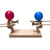 1 Set Battle Toy Handmade Wooden Fencing Puppets Balloon Fight Party Game Parent-Child Interaction Balloon Robot Battle Toy