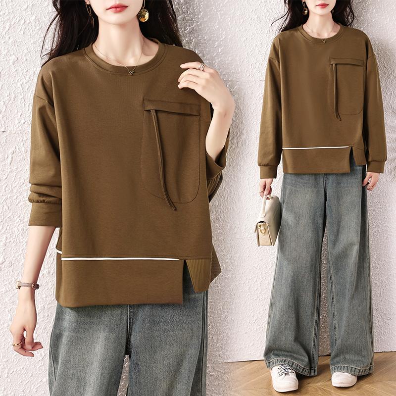 Dimanaf 2025 New Plus Size Autumn Hoodie Women Pullovers Tops Solid Fashion Loose