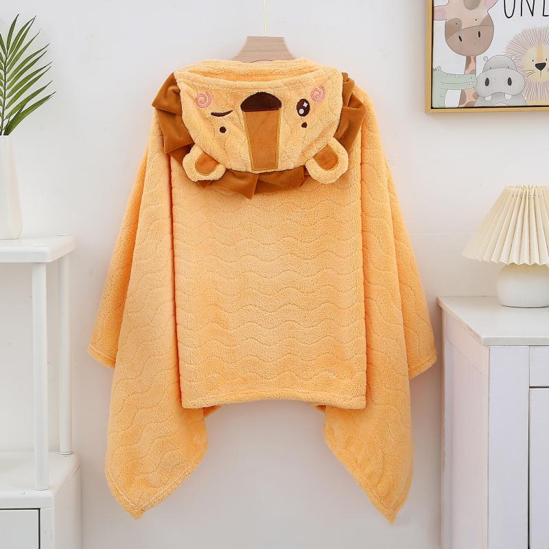

Банное полотенце для детей Плотность Коралловый бархатный плащ с капюшоном Мультяшный впитывающий плащ Большой халат Новый тип Детское банное полотенце утолщенное оранжевый
