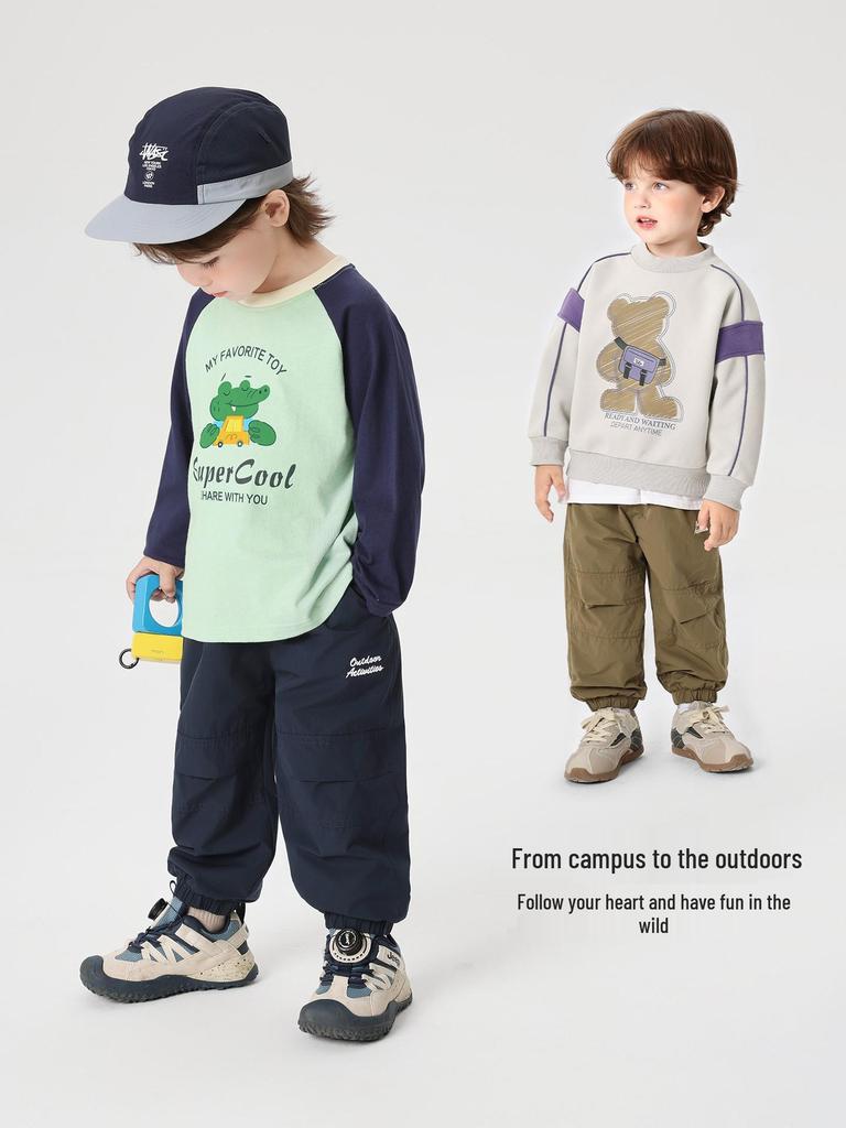 Right European Boys' Fleece-Lined Winter Cotton Pants for Kids