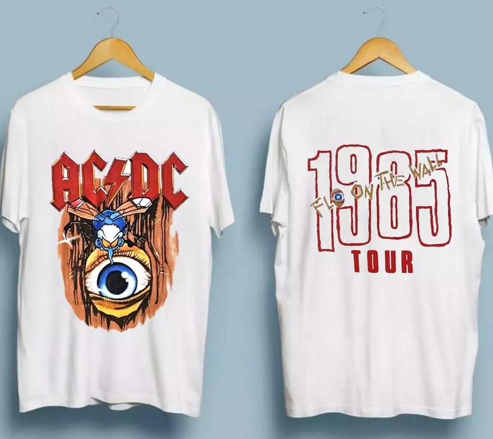 

ACDC 1985 Fly On The Wall Tour White Unisex All size T-Shirt 4XL