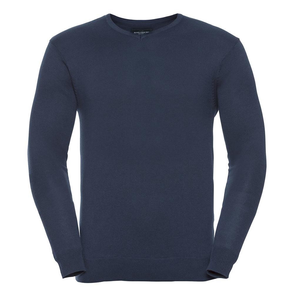 Russell Collection Mens Knitted V Neck Sweatshirt