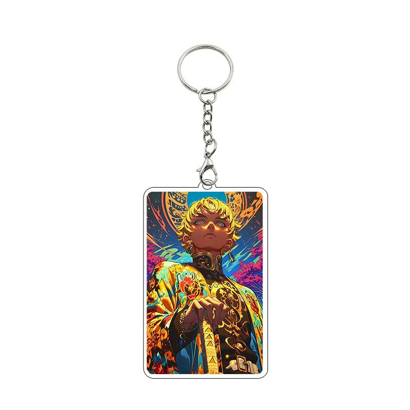 Anime Nezuko Agatsuma Zenitsu Kanroji Mitsuri Cartoon Cool Acrylic Keychain Accessories Figure Pendant Charm Decor Gifts Toys