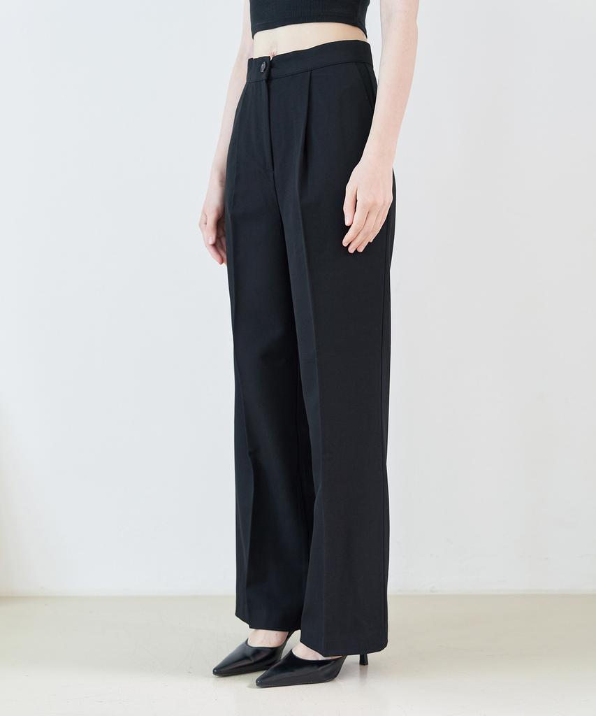 5OML Pintuck Wide Slacks (Black)