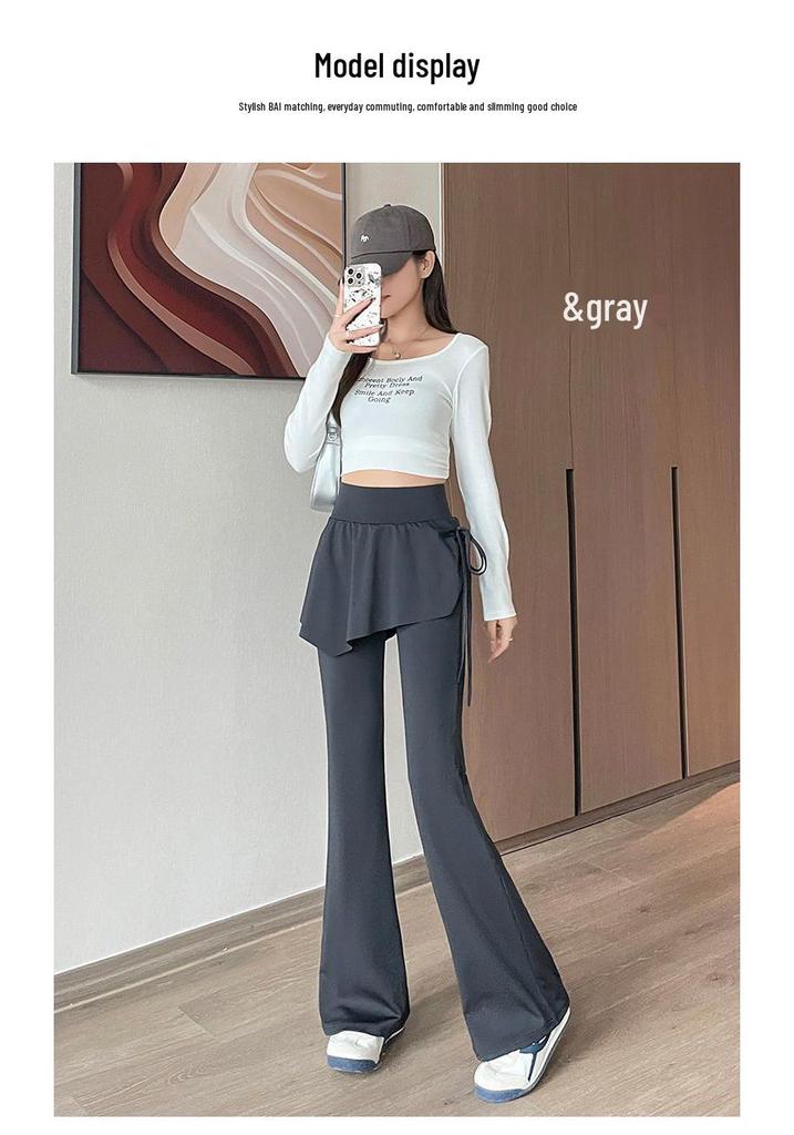 High-Waist Shark Micro-Flare Yogahose für Damen - Schlankmachende, Po-Hebende Sportbekleidung für Frühjahr/Herbst 2026