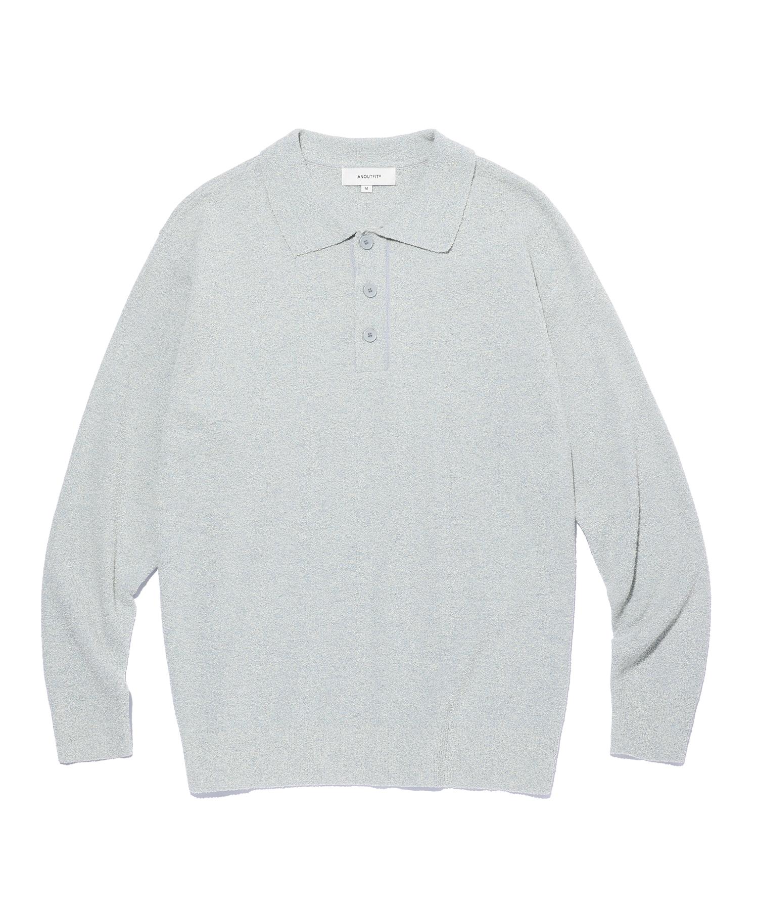 Un Outfit Curly Long Sleeve Knit Sky Blue Sky Blue/M