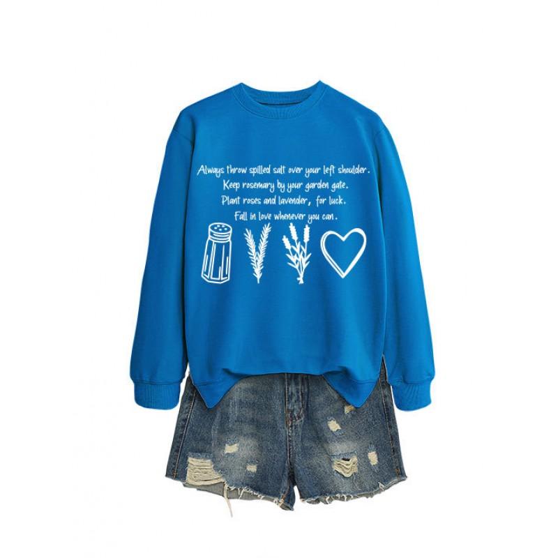 Womens Oversized Cotton Blend Hoodie Sweatshirt With Graphic Print Winter Casual Wear