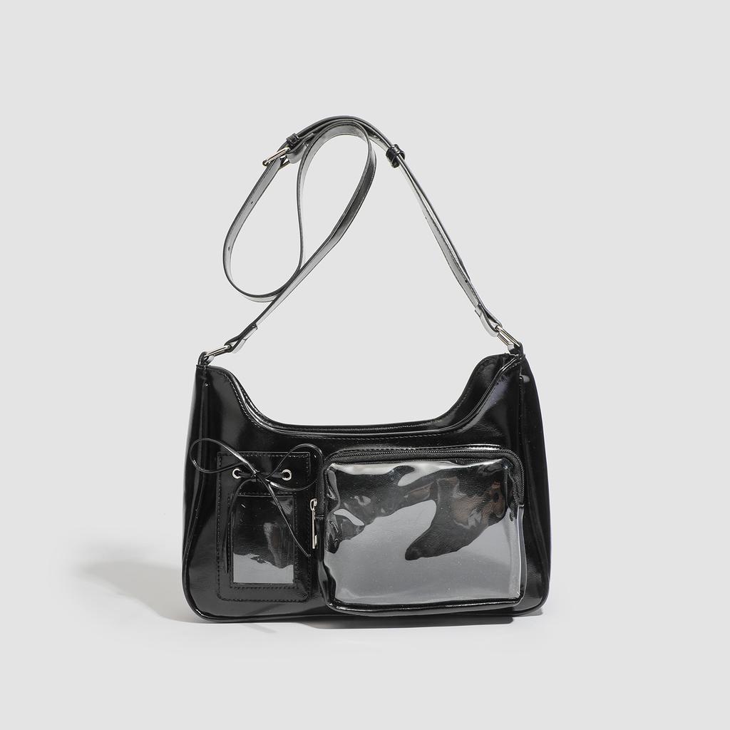 Two-Dimensional Texture Small Food Commuting Daily Transparent Bag Women'S Pain Bag Shoulder Messenger Bag