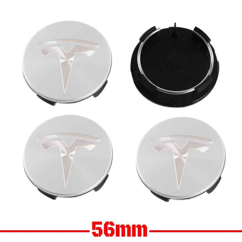 4 Stück für Tesla Model 3 Model Y Abzeichenabdeckungen Radkappen 4 Stück 56mm Radnabendeckel für Tesla Model Y X S 2023 Auto Zubehör Stil