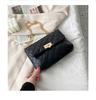 Literary and Fashionable Embroidered Rhombus Women's Bag, New Pointed Buckle Chain Single Shoulder Crossbody Clutch Bag