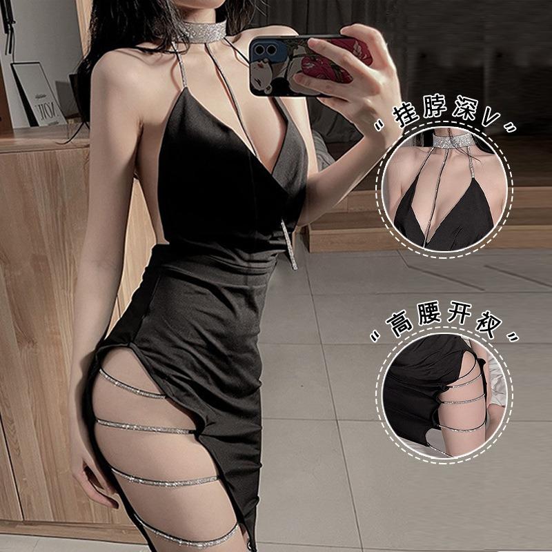 Nightclub Sexy Flirting Lingerie Sexy Lingerie Christmas Tights Can Be Worn Outside Nightgown Pajamas Large Size