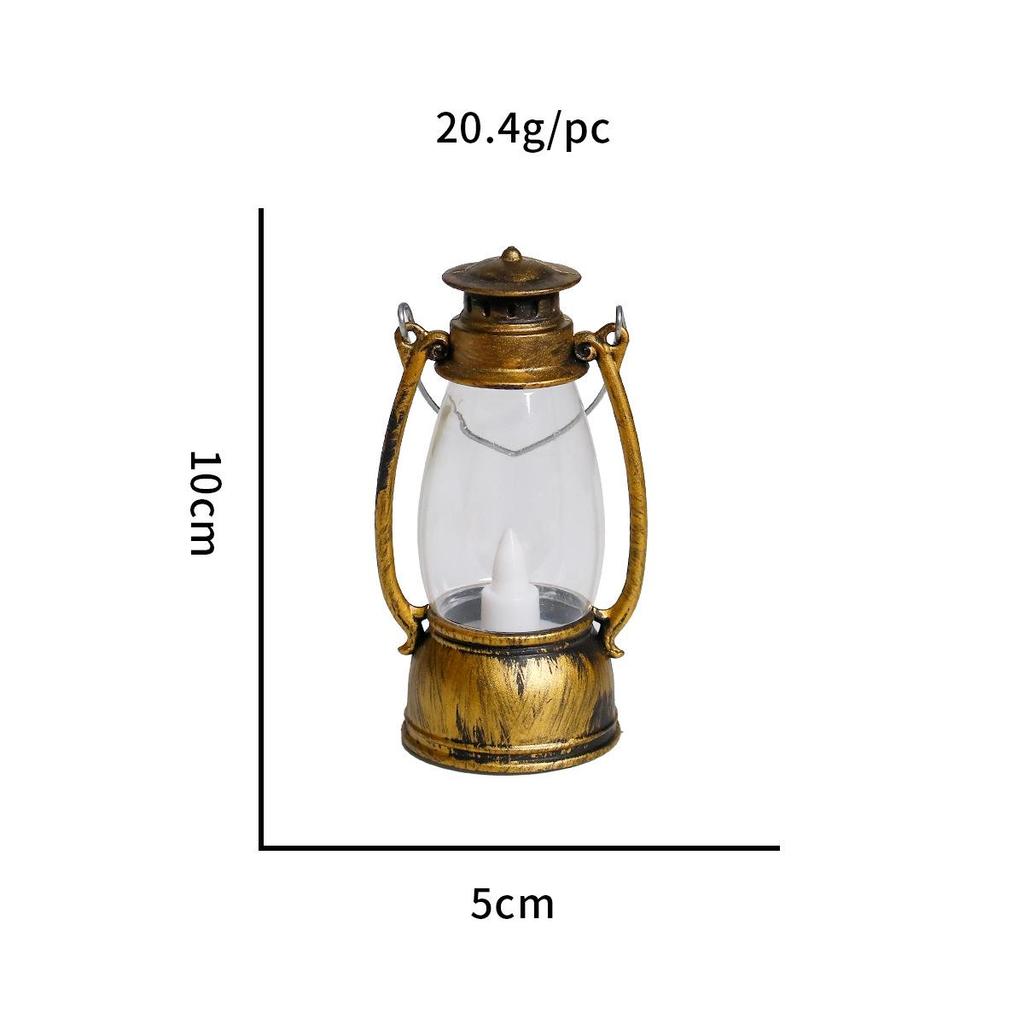 Mini Retro Portable Pony Lantern: Halloween Oil Lamp & Electronic Candle Night Light
