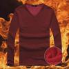 Herren V-Ausschnitt Winter Thermo Langarm Top, Plus Samt, Slim-Fit, Zum Drunter- oder Überziehen