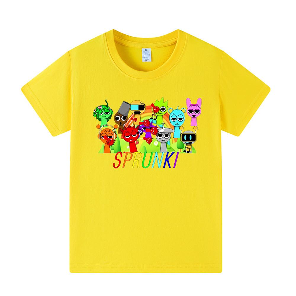 Kids Boys Girls Sprunki Round Neck Short Sleeves T-shirt