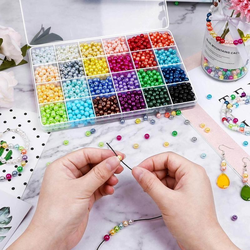 1680Pieces 6MM Bracelets Beads Making Set Beads Assortments Kit   Spacer Beads for Adult DIY Bracelet Earring Necklace