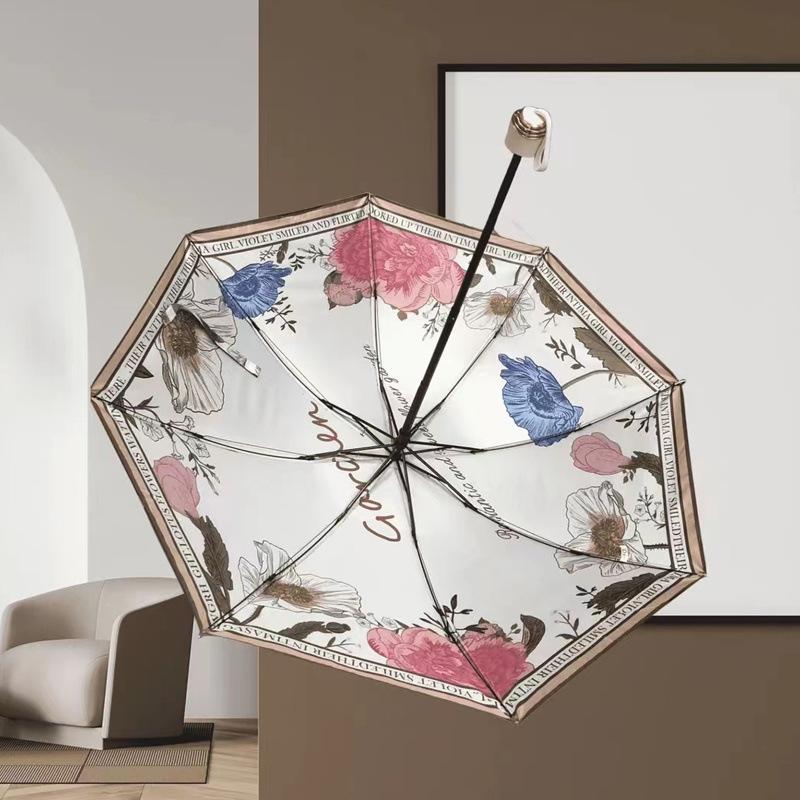 Double Layer Black Rubber Sunshade for Both Rain and Sunshine Foldable Sun Umbrella for Sun Protection and UV Protection