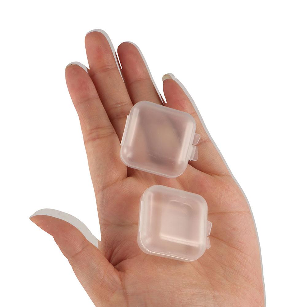 100 Pcs ABS Jewelry Storage Case Finishing Square Plastic Case Mini Storage Box Earring Ring