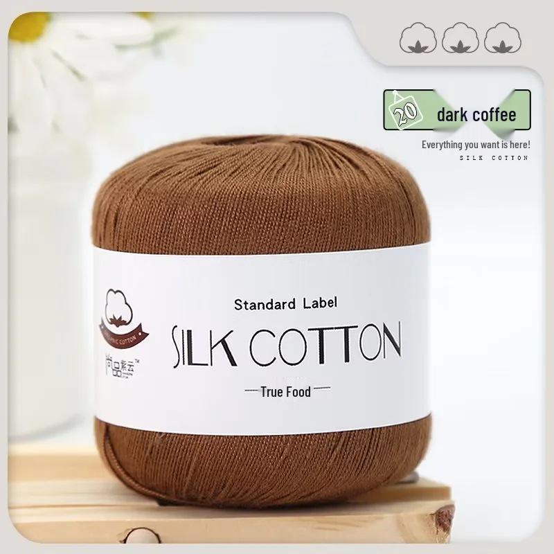 Spring/Summer No. 6 Lace DIY Knitting Silk Cotton Yarn - Skin-Friendly, Non-Pilling, Medium-Fine Crochet Pure Cotton