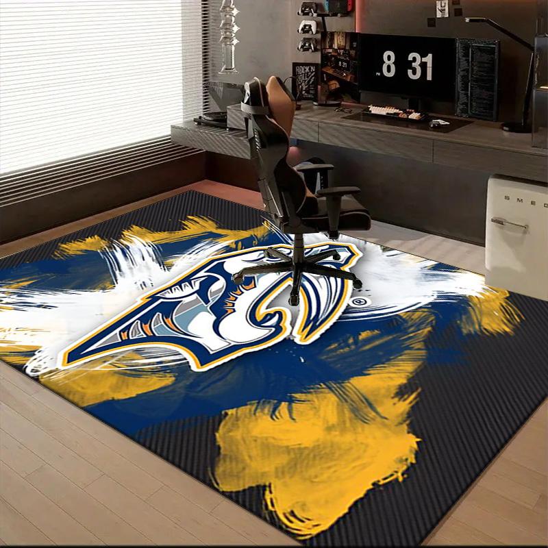 Nashville Hockey Team Floor Mat for Living Room, Game Rooms, Office, Bedroom, Office Floor Mat Playful Design, Christmas Fan Gifts