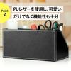 Desk Organizer with Remote Control Holder, Pencil Holder, and Storage Box (Black) - NYANDELMO ND-0071-R20-BK