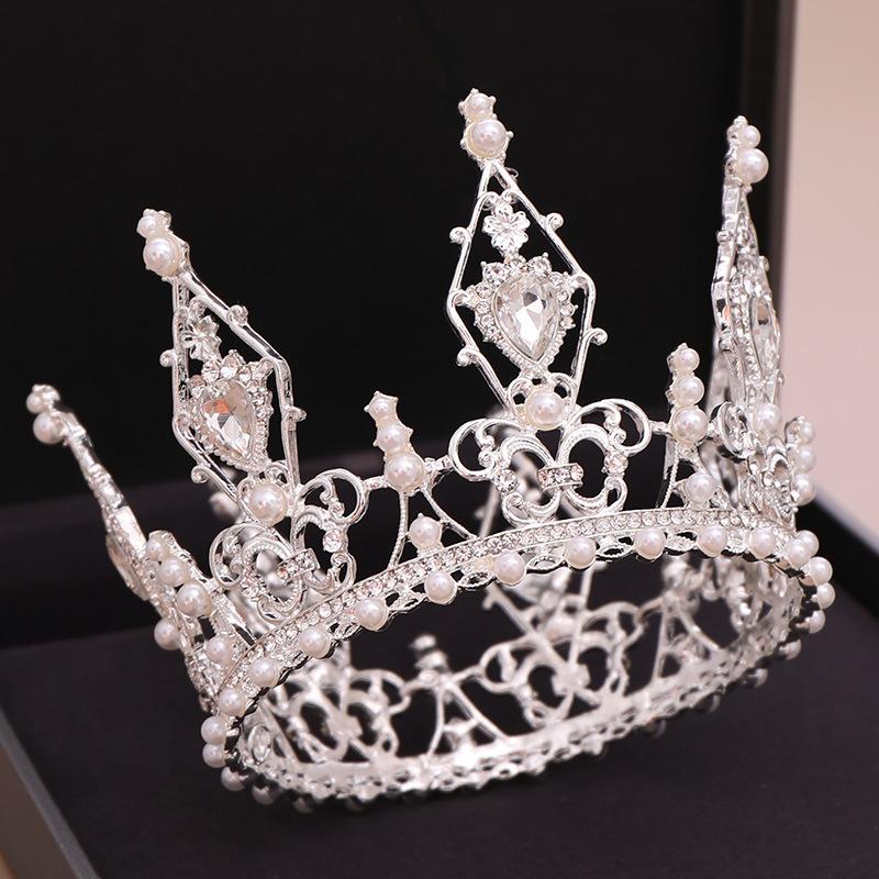 European and American Full Circle Crowns Bridal Wedding Headwear  Banquet Performance Crown Hair Accessories