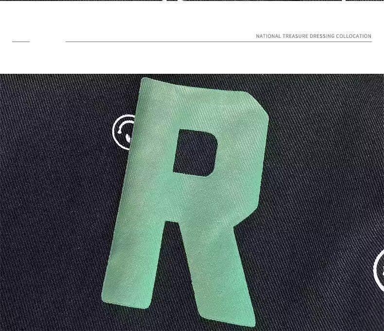 Unisex Korean Letter Print Long-Sleeve Casual Shirt Jacket - Trendy, Loose-Fit for Spring & Autumn