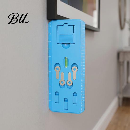 Bildaufhängewerkzeug mit Wasserwaage für einfache Rahmenpositionierung, Schnelles präzises Positionierungs-Wandsystem-Kit, Foto Gemälde Kunst Leinwand Großer Haken