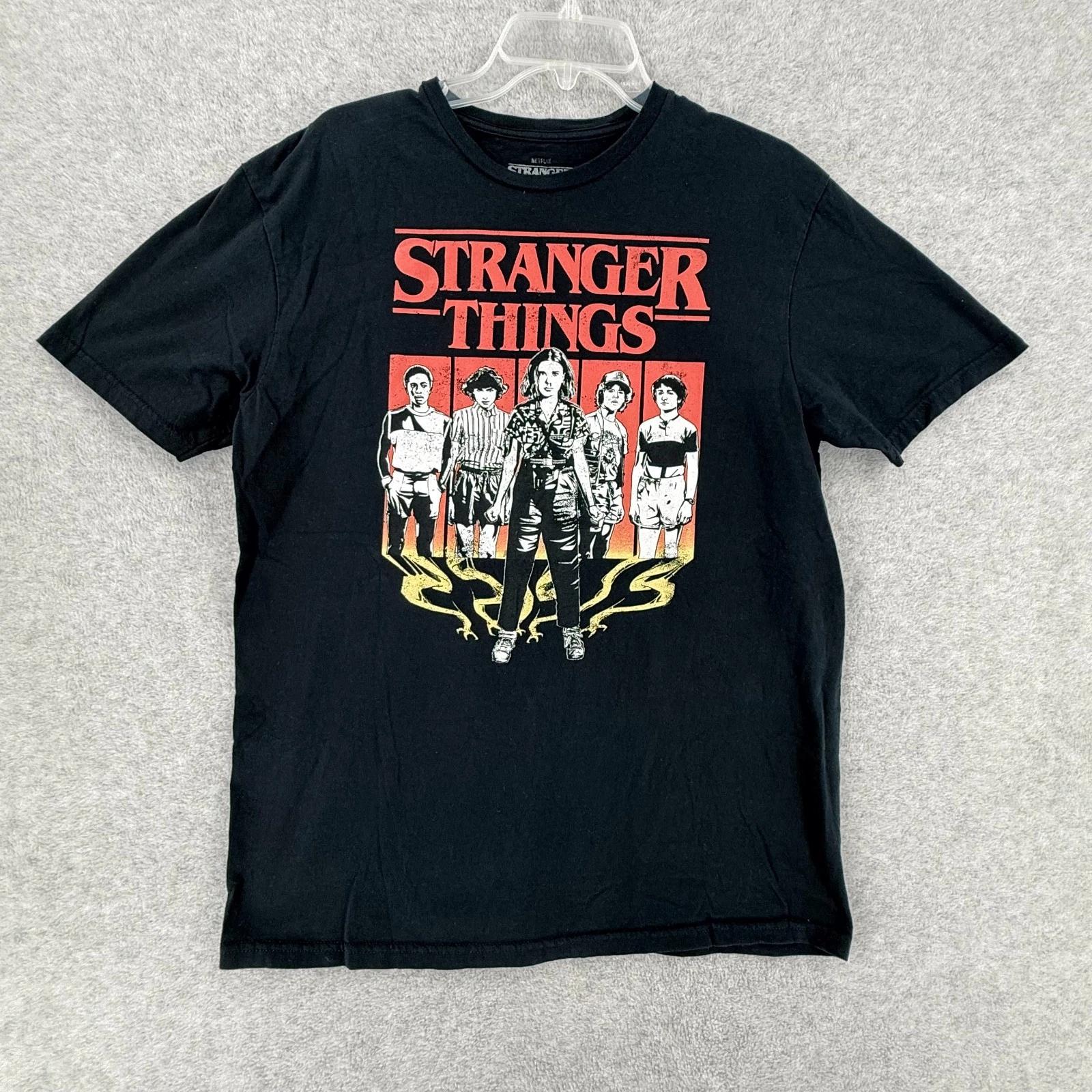 Футболка Stranger Things Мужская L Черная Сериал Netflix Актеры Одиннадцать Научная фантастика Хоррор S