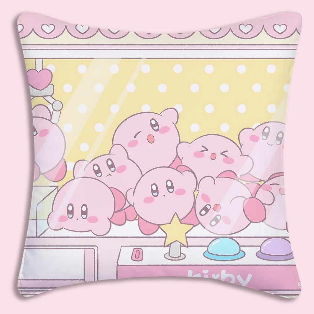 Hot Lovely KKirbies Pillow Covers Cartoon Sofa Decorative Home Doublesided Printing Short Plush Cute Cushion Cover