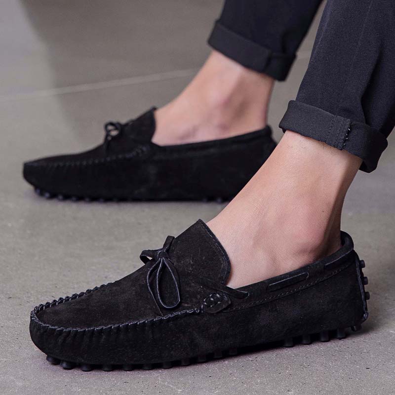 Suede Shoes Men Size  Luxury Men Loafers Soft Moccasins Man High Quality Shoes Casual Genuine Driving Flats Penny spring
