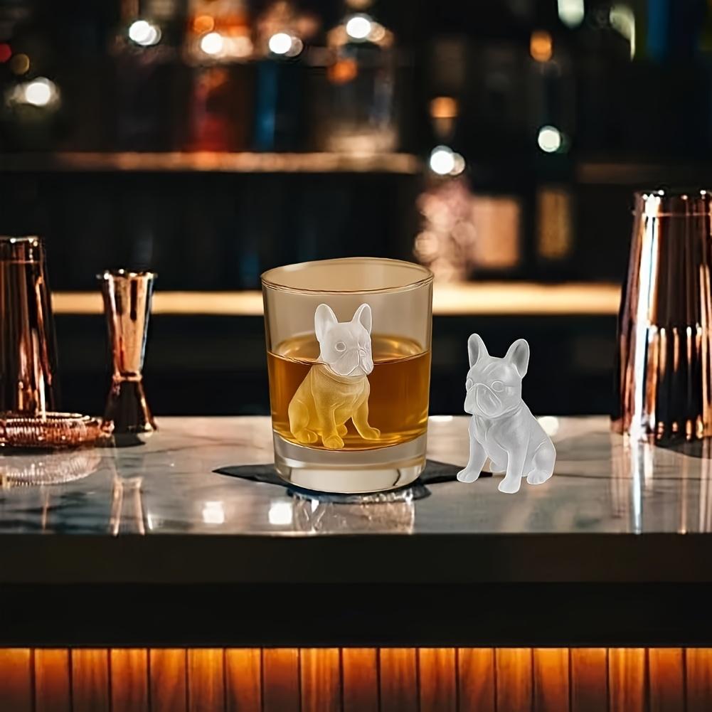 1pc French Bulldog Ice Cube Mold, 3D Silicone Dog-Shaped Ice Grid, 6-Hole Fun Animal Shaped Large French Bulldog Ice Tray, Cute Novelty Dog Ice Box