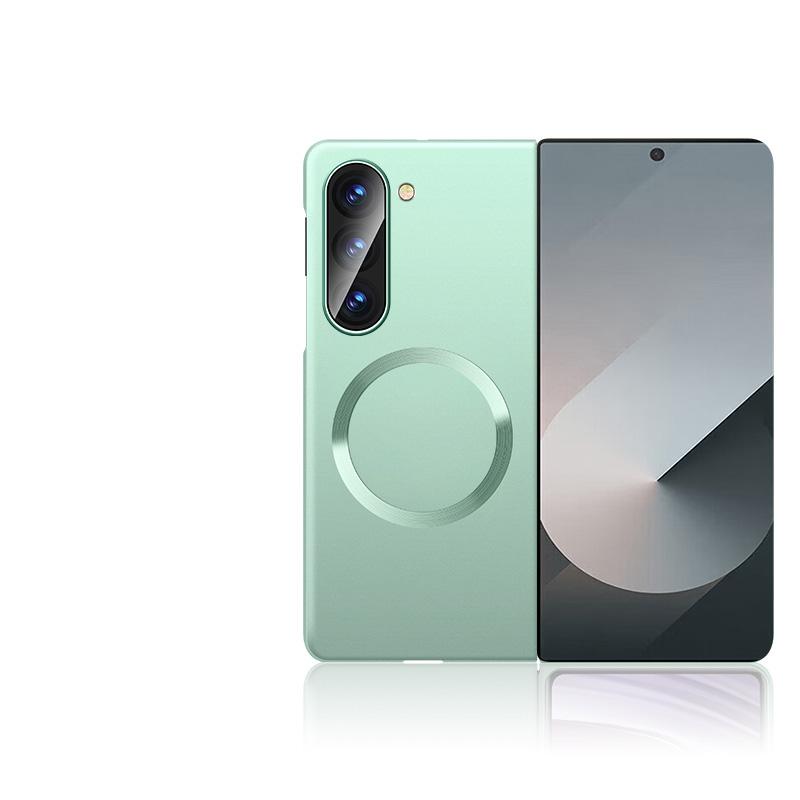 

Роскошный магнитный тонкий складной чехол из 2 предметов для Samsung Galaxy Z Fold 6 Fold 5 Fold 4 Fold 3 однотонный жесткий ПК ударопрочный чехол для телефона с беспроводной зарядкой Samsung Z Fold3 светло-голубой