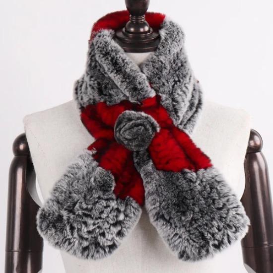 Winter Women Real Rex Rabbit Fur Scarf Natural Warm Soft Rex Rabbit Fur Muffler Lady Genuine Rex Rabbit Fur Scarves