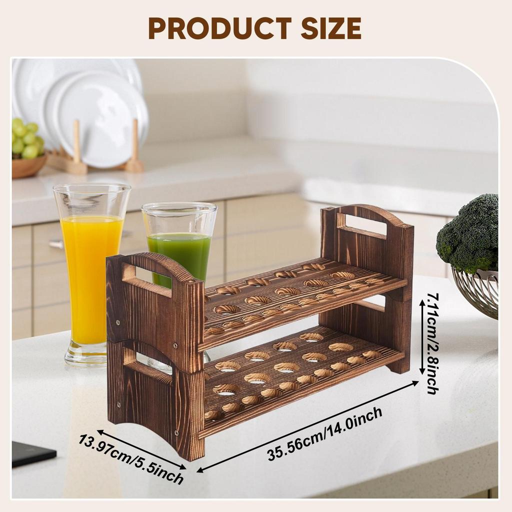 Wooden Egg Holder Organizer Portable Stackable Reusable with Handle Display Stand for Cabinet Kitchen Countertop Restaurant