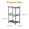 Garden Tool Organizer, 35-Slot Steel Rolling Rack with Wheels, Adjustable Feet Yard Tool Rack for Shovels, Rakes, Brooms and Cleaning Equipment,