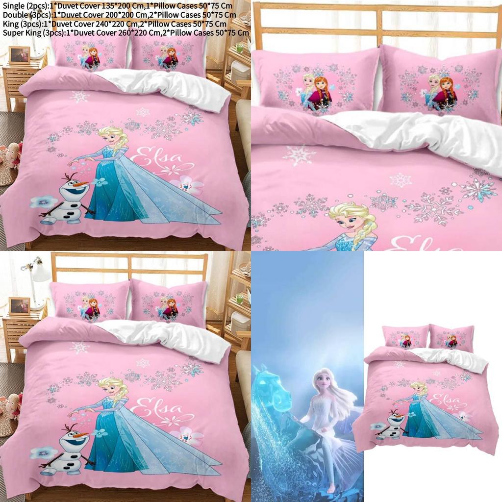 Frozen Flannel Duvet Cover Set For Bedroom Decor And Gift