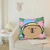 Cartoon Capybara Pillow Case Square Pillow Cushion Cover Bedroom Sofa Room Decoration Casual Pillow Cover