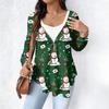 Women's Fashionable Casual Long Sleeved Loose Oversized Printed Top