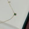 S925 Sterling Silver Plating 14k Gold Retro Green Square Pendant Necklace for Women Temperament Wedding Jewelry Gifts
