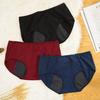 Majtki menstruacyjne damskie z niskim stanem, bardzo elastyczną, wodoodporną warstwą i bawełnianym kroczem, majtki typu brief w jednolitym kolorze na okres fizjologiczny, chroniące przed przeciekaniem