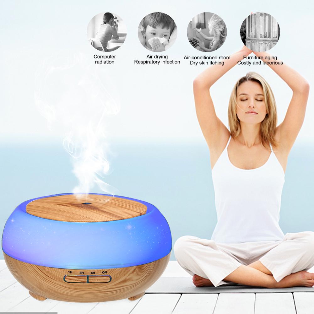 Chytrá Wifi bezdrátová LED noční lampa 400 ml zvlhčovač esenciálního oleje Aromaterapie mlha difuzér telefon