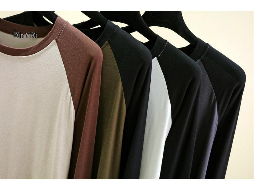 2024 Women's Black & White Color Block Raglan Long Sleeve Retro T-Shirt - Spring/Summer Loose & Slimming Base Layer