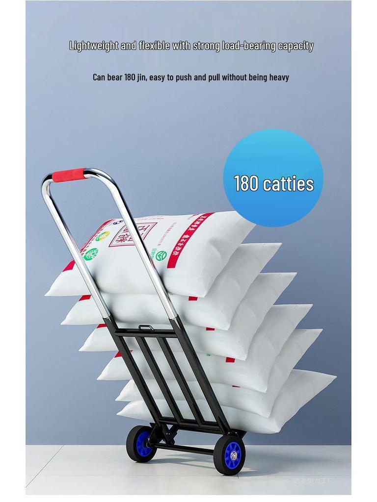 Carrinho de Mão Dobrável: Carrinho de Bagagem Portátil e com Suporte de Carga para Compras e Mercearia