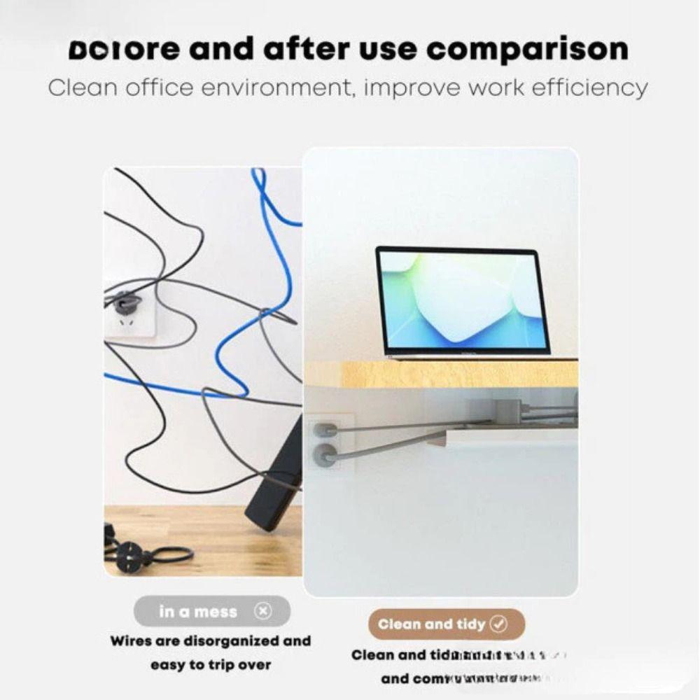 PVC Under Table Cable Organizer Space Saving Office Wire Organizer Holder  for Home Office
