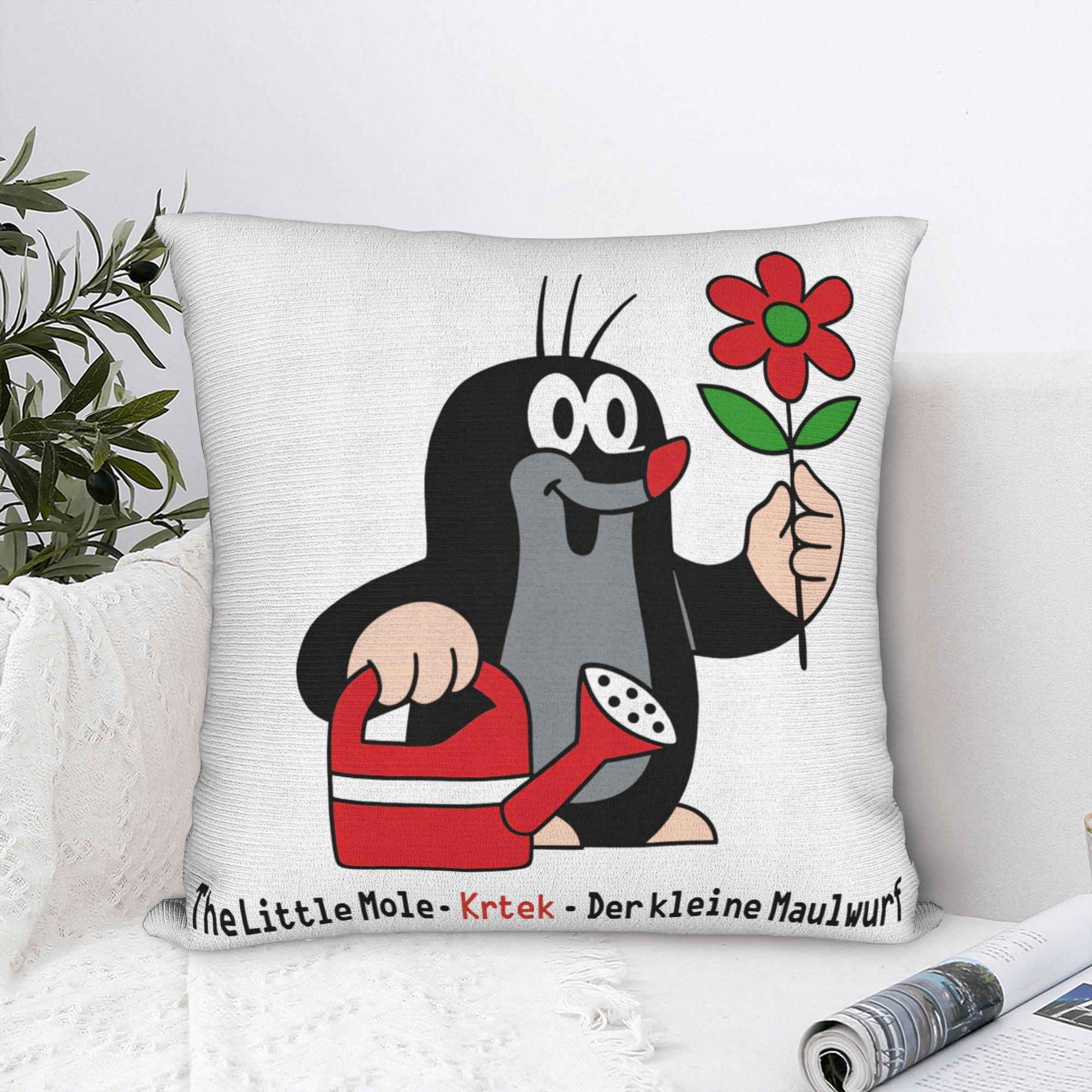 Fine Glasses Unisex Soft The Little Mole Krtek Pillowcase Polyester Cushion Cover Gift Cartoon Floral Pillow Case Cover Home Zipper