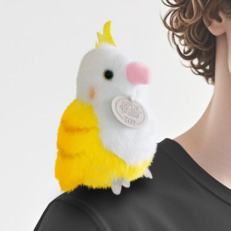 Parrot Plush Toy with Slap Bracelet - Small Bird Shoulder Pendant & Zoo Figurine