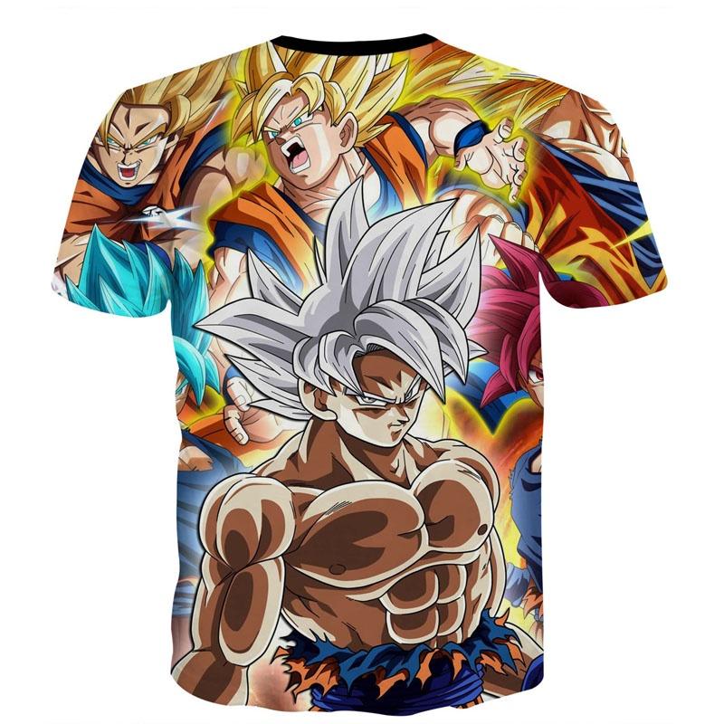 Tee Summer Dragon Ball Z Goku Super Saiyan 3d Print Casual Tshirt Men Women Top