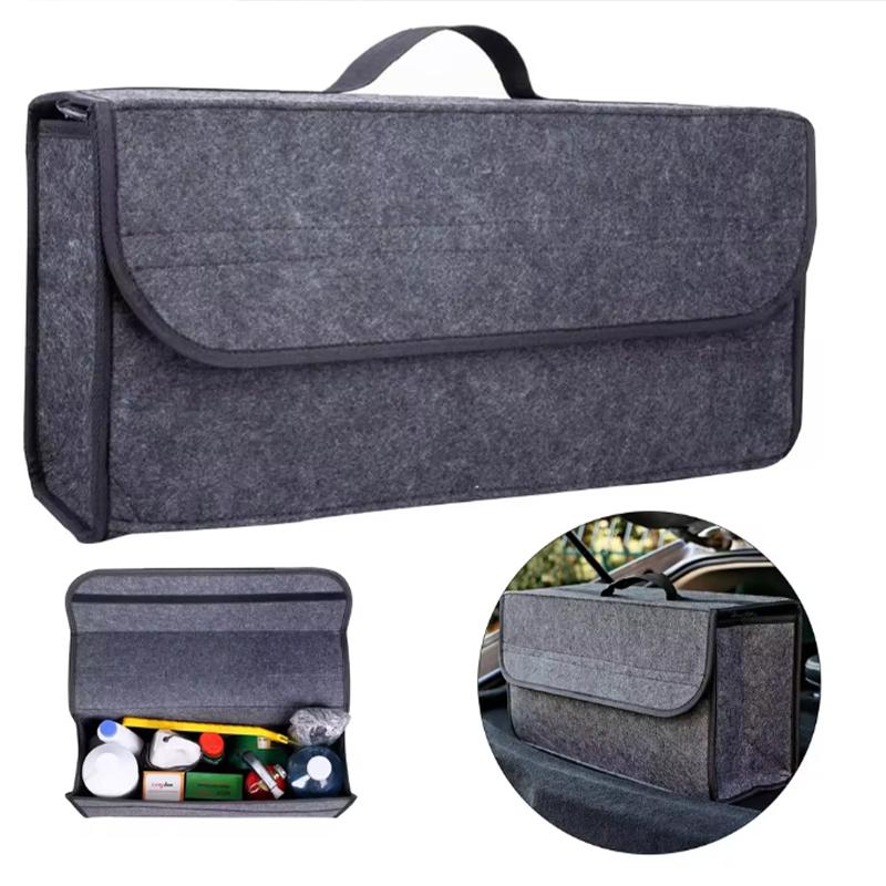 Anti-Slip Storage Box High Quality New - Soft Felt Dark Gray Large Compartment Organizer for Car Trunk Boot Tools Auto Parts